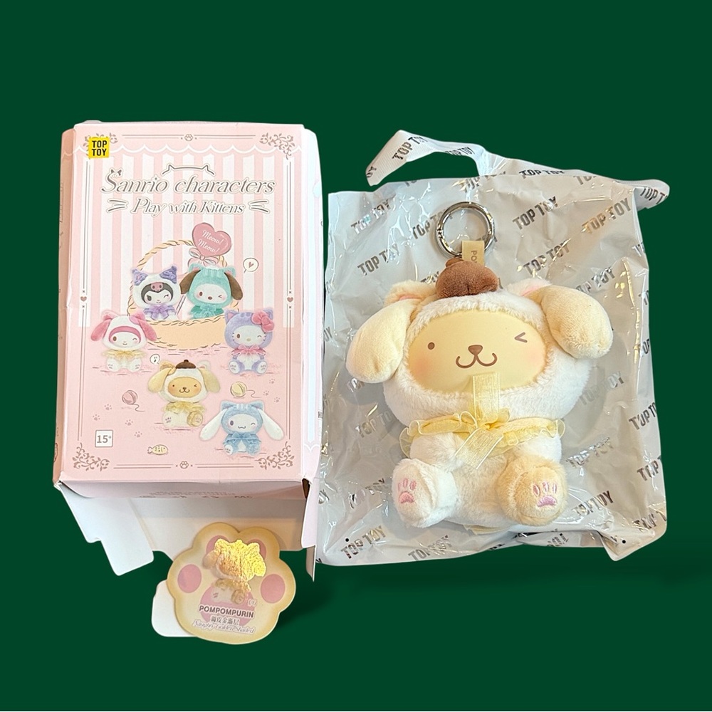 Sanrio Characters Play With kittens series Plush pendant- Pompompurin - Picture 15 of 16